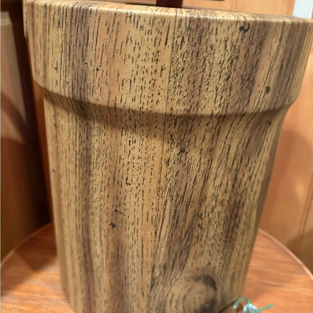 Mid-Century Modern faux wood grain ice bucket